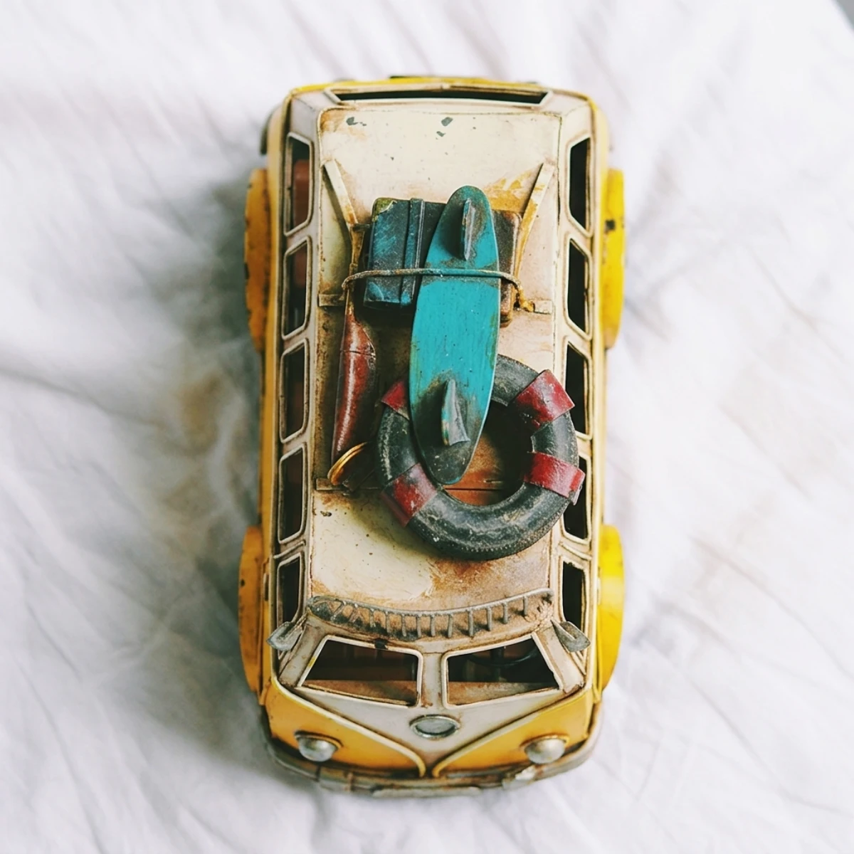 Rustic Yellow Vintage Camper Product Image
